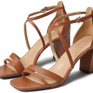 Brown Leather Women Heels